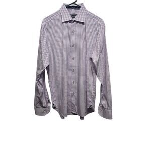 Hammer Made‎ Purple Mens Dress Shirt Long Sleeve Checkered Button Up 41/16